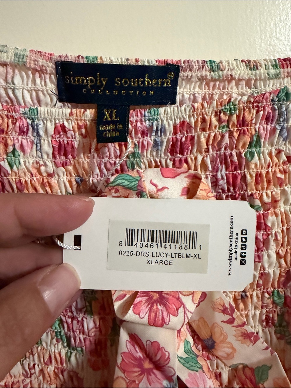 Simply Southern Lucy Floral Smocked Tiered Midi Dress XL NWT - Picture 5 of 5
